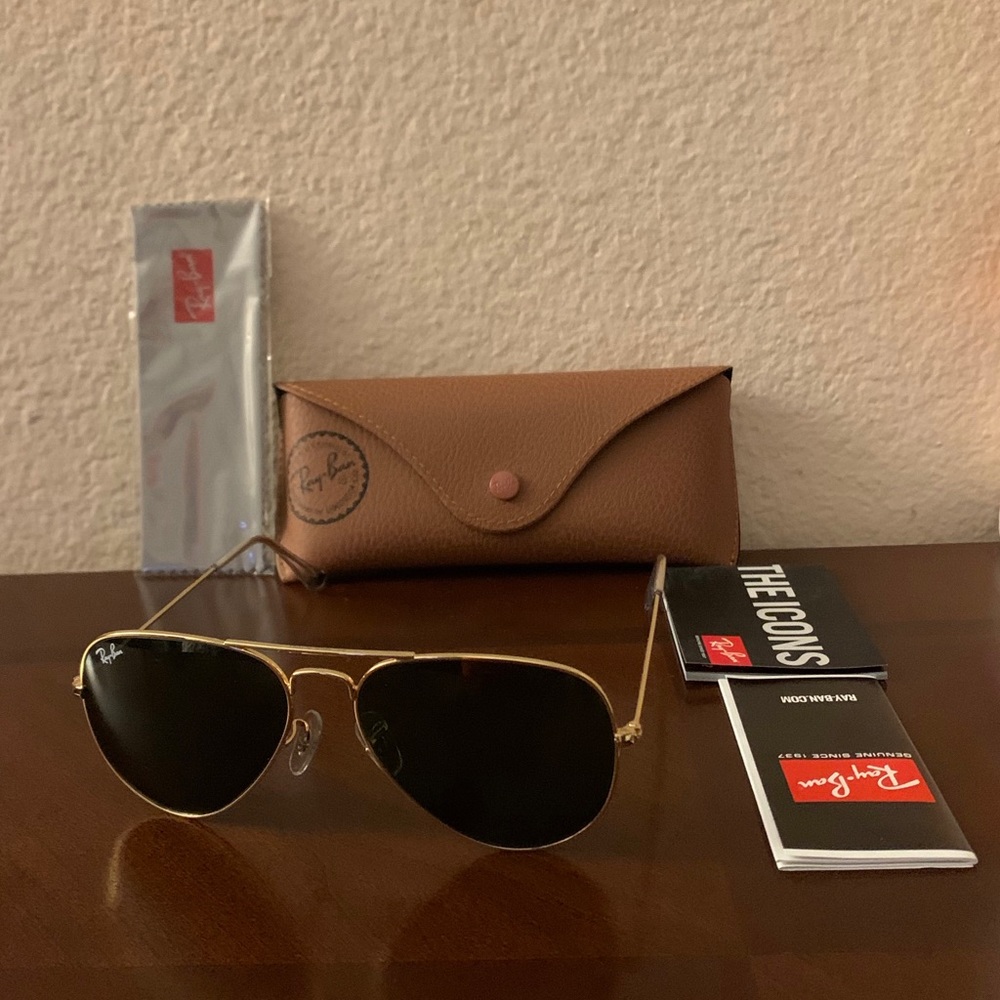 Ray-Ban Aviator Sunglasses Unisex 55mm Bra…